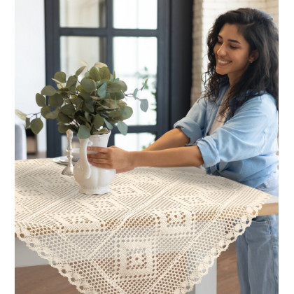 Boho ažúrový obrus 85x85 cm OLIVIA